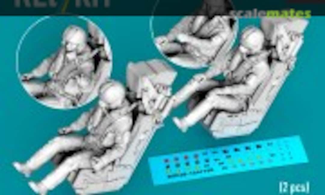 1:48 Rafale B pilots sitting in ejection seats (2 pcs) (3D Printed) (ResKit RSF48-0164) RSF48-0164