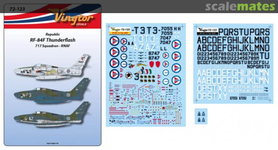 Boxart RNAF Republic RF-84F Thunderflash 72-123 Vingtor Decals Boxart RNAF Republic RF-84F Thunderflash 72-123 Vingtor Decals