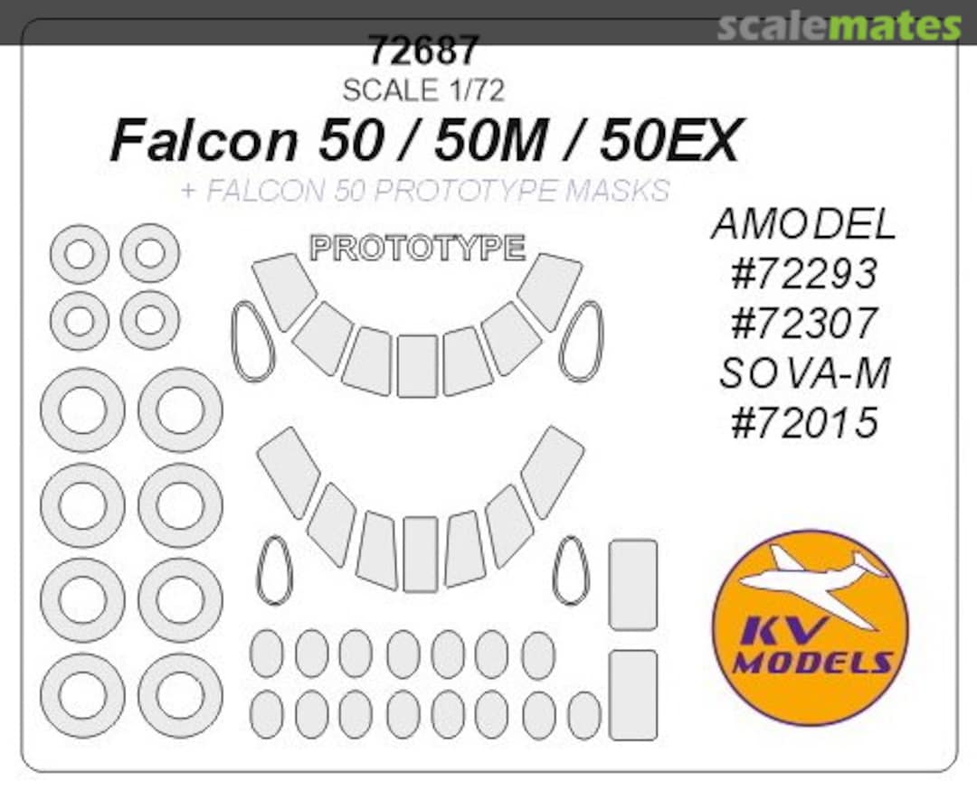Boxart Falcon 50 / 50EX / 50M + prototyp 72687 KV Models Boxart Falcon 50 / 50EX / 50M + prototyp 72687 KV Models