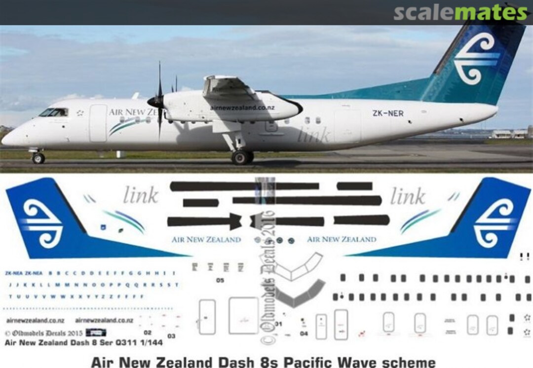 Boxart Dash8-Q311 Air NZ Pacific Wave OMD1048 Oldmodels Decals Boxart Dash8-Q311 Air NZ Pacific Wave OMD1048 Oldmodels Decals