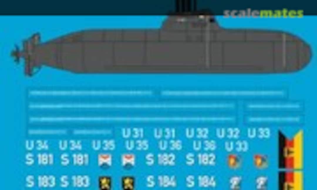 1:70 markings for German modern submarines type 212 (Peddinghaus-Decals 70 3320) 70 3320