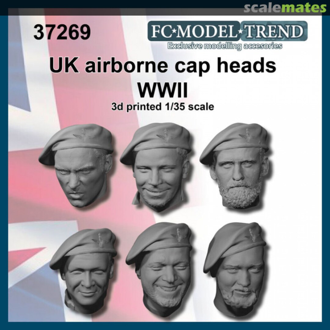 Boxart UK airborne cap heads WWII 37269 FC Model Trend Boxart UK airborne cap heads WWII 37269 FC Model Trend