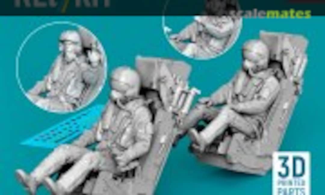 1:48 Rafale B pilots sitting in ejection seats (2 pcs) (3D Printed) (ResKit RSF48-0165) RSF48-0165
