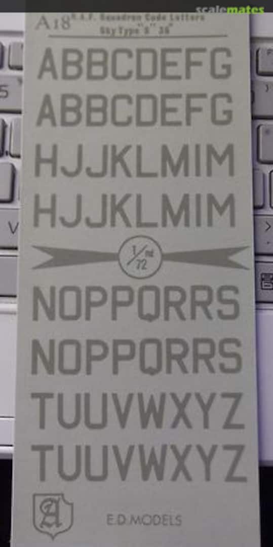 Boxart RAF Squadron Code Letters A-18A Almark Decals Boxart RAF Squadron Code Letters A-18A Almark Decals