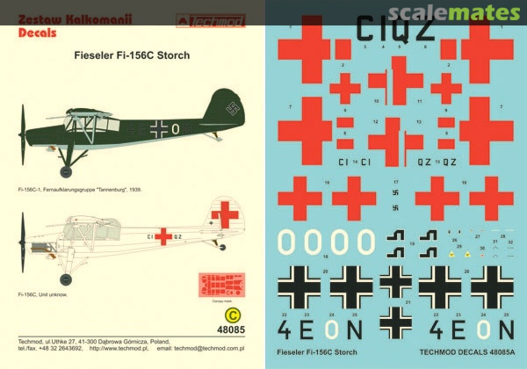 Boxart Fieseler Fi 156C Storch 48085 Techmod