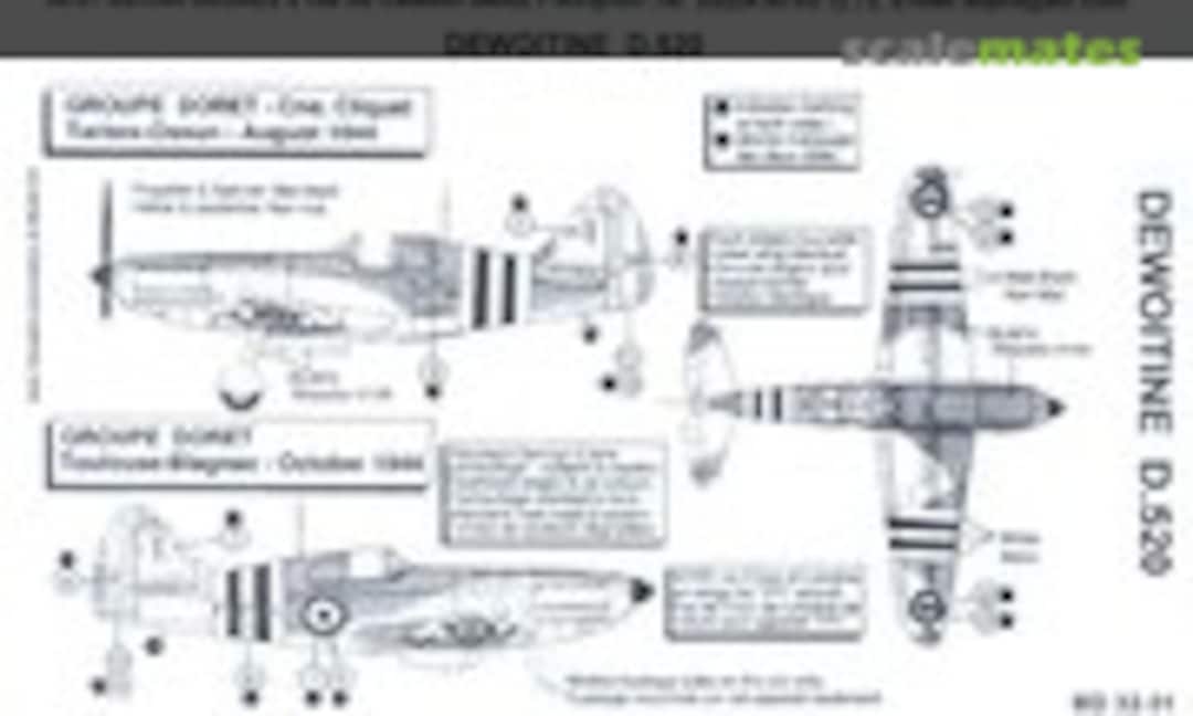 1:32 Dewoitine D.520 (Berna Decals BD 32-01) BD 32-01