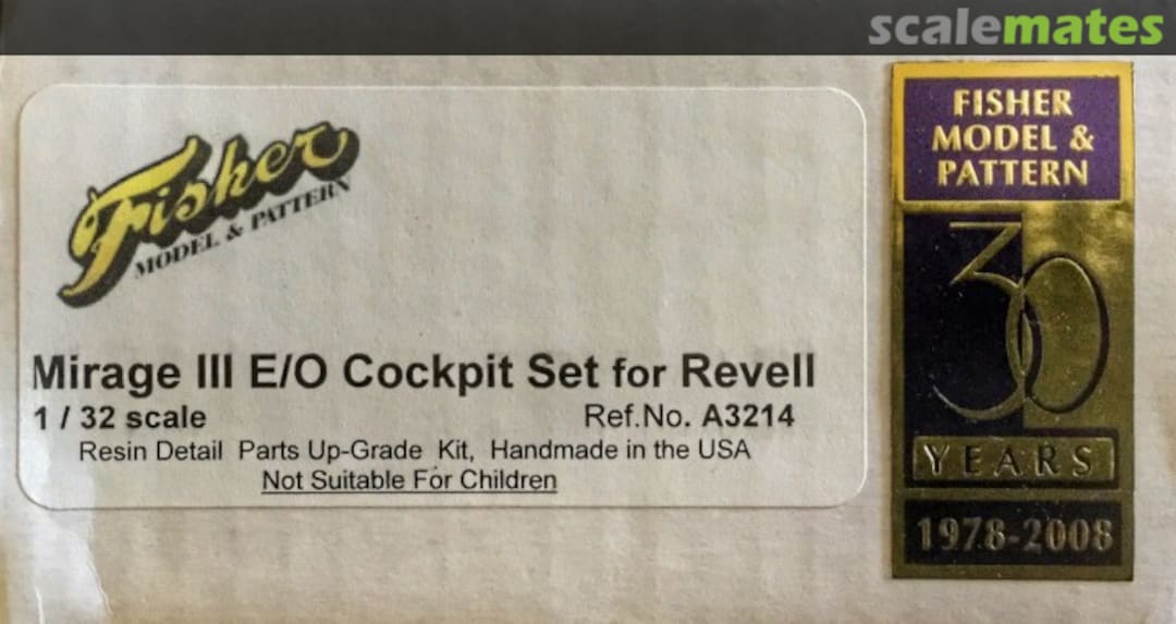 Boxart Mirage III E/O Cockpit Set for Revell A3214 Fisher Model & Pattern Boxart Mirage III E/O Cockpit Set for Revell A3214 Fisher Model & Pattern