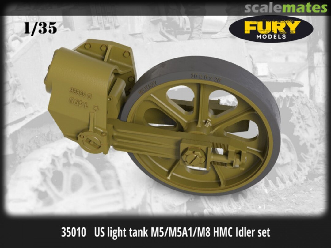 Boxart US LIGHT TANK M5/M5A1/M8 HMC IDLER SET 35010 Fury Models Boxart US LIGHT TANK M5/M5A1/M8 HMC IDLER SET 35010 Fury Models