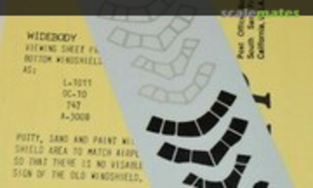 1:144 Widebody Cockpit Windows & Silver Frames (ATP Airliners America AD5006) AD5006