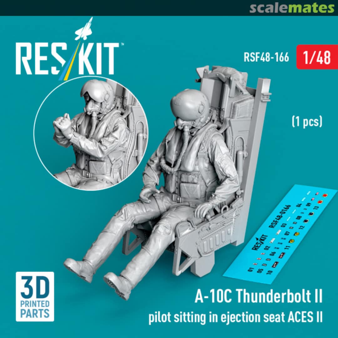 Boxart A-10C Thunderbolt II pilot sitting in ejection seat ACES II (1 pcs) (3D Printed) RSF48-0166 ResKit Boxart A-10C Thunderbolt II pilot sitting in ejection seat ACES II (1 pcs) (3D Printed) RSF48-0166 ResKit