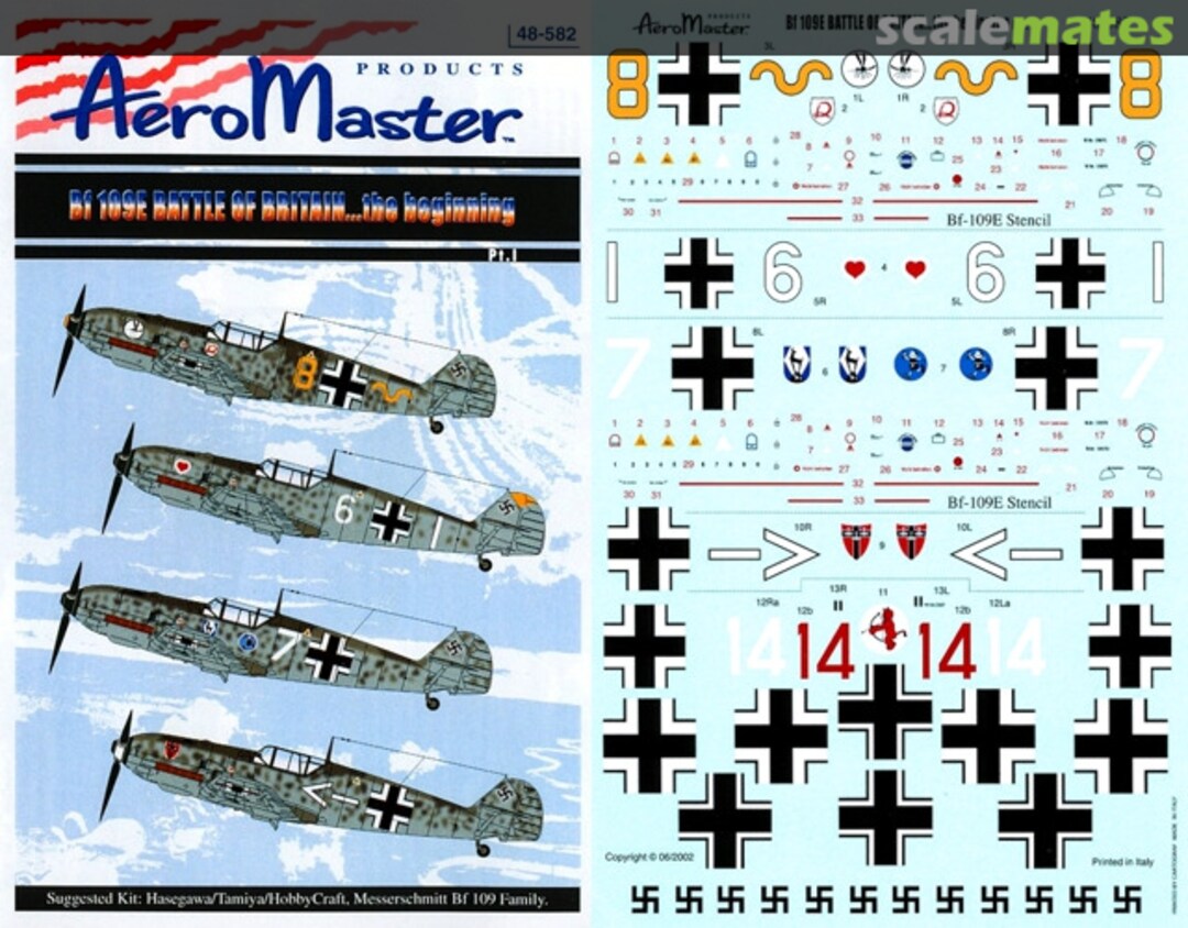 Boxart Bf 109E Battle of Britain...the Beginning Pt.I 48-582 AeroMaster Boxart Bf 109E Battle of Britain...the Beginning Pt.I 48-582 AeroMaster