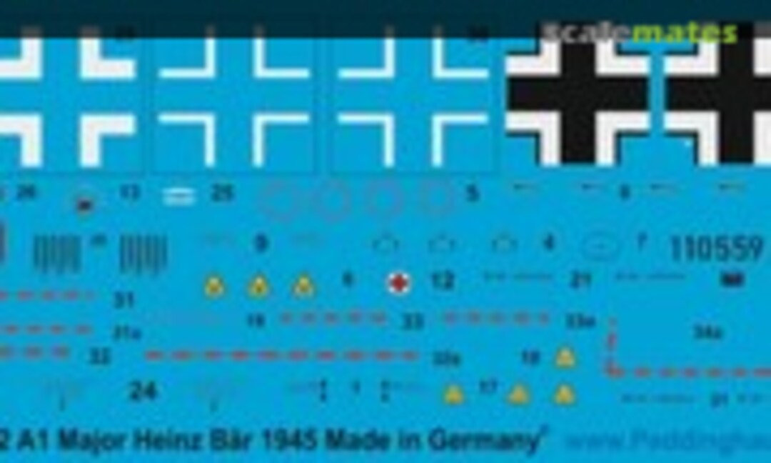 1:32 Me 262 Maj Heinz Bär 1945 (Peddinghaus-Decals EP 848A) EP 848A