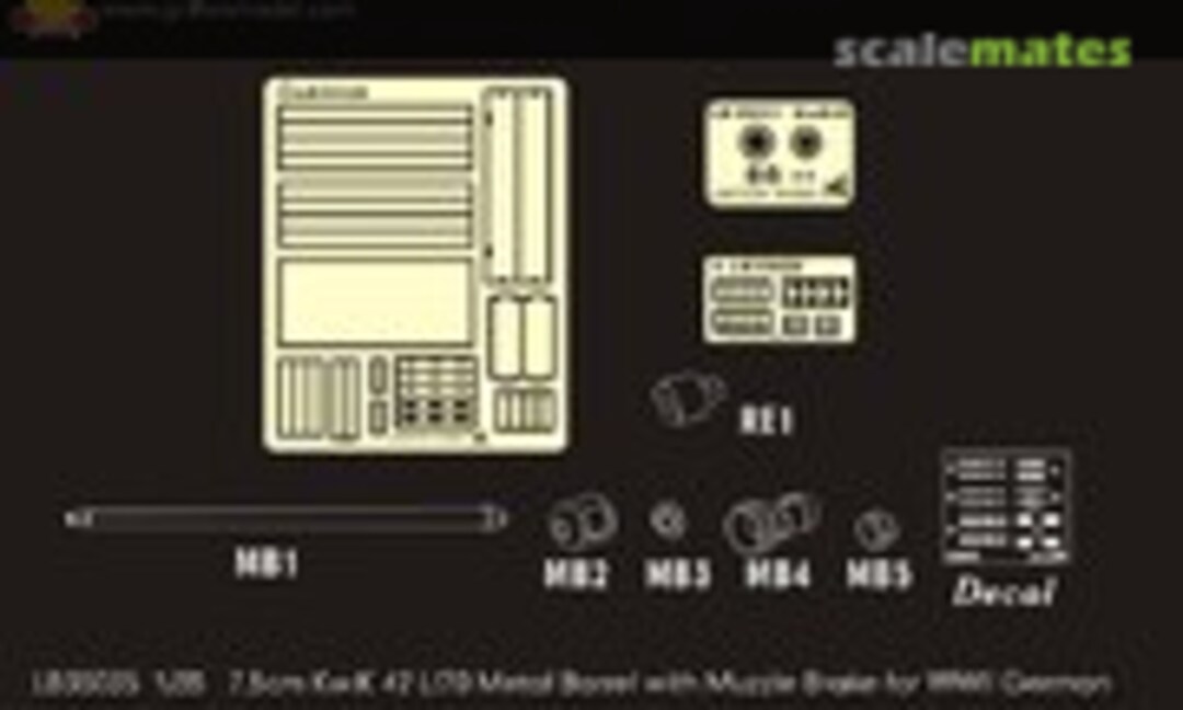 1:35 7.5cm Kw.K 42 L/70 Metal Barrel with Muzzle Brake for WWII German Sd.Kfz.171 Panther Ausf.D / Ausf.A (Griffon Model LB35035) LB35035