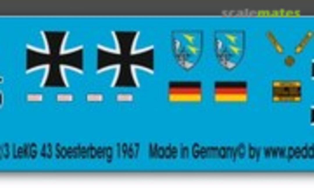 1:72 Fiat G.91 R /3 LeKG 43 Soesterberg 1967 (Peddinghaus-Decals EP 1259) EP 1259