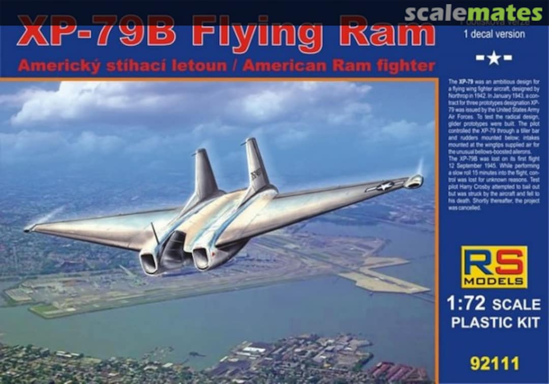Boxart XP-79B Flying Ram 92111 RS Models Boxart XP-79B Flying Ram 92111 RS Models