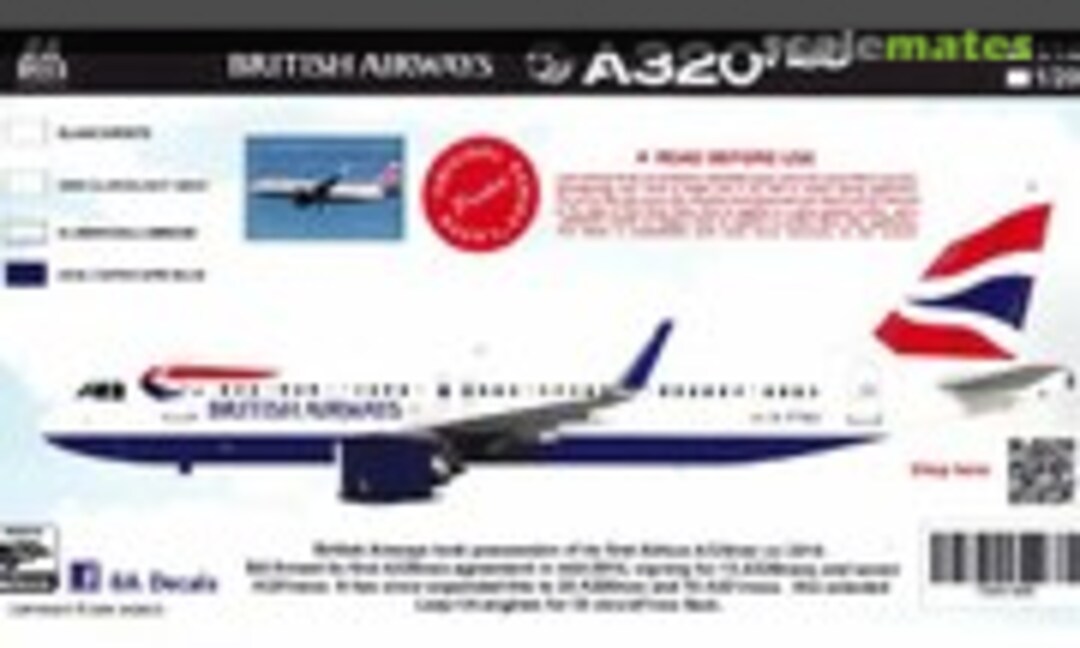 1:144 British Airways Airbus A320 NEO (8aDecs 7909-595) 7909-595