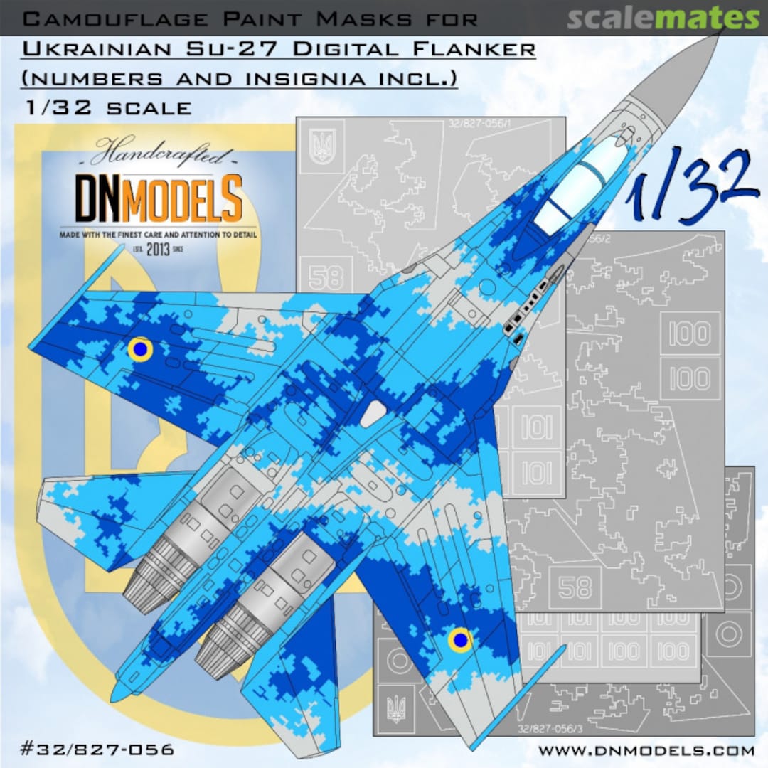 Boxart Ukrainian Su-27 Digital Flanker Camouflage Paint Mask set 32/827-056 DN Models