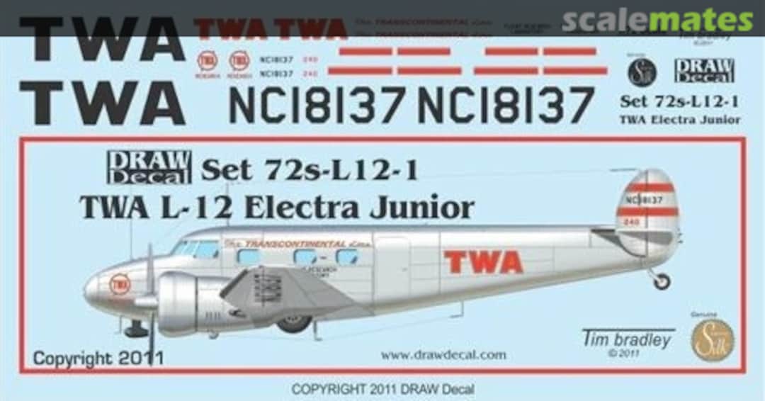 Boxart TWA L-12 Electra Junior 72-L12-1 Draw Decal Boxart TWA L-12 Electra Junior 72-L12-1 Draw Decal