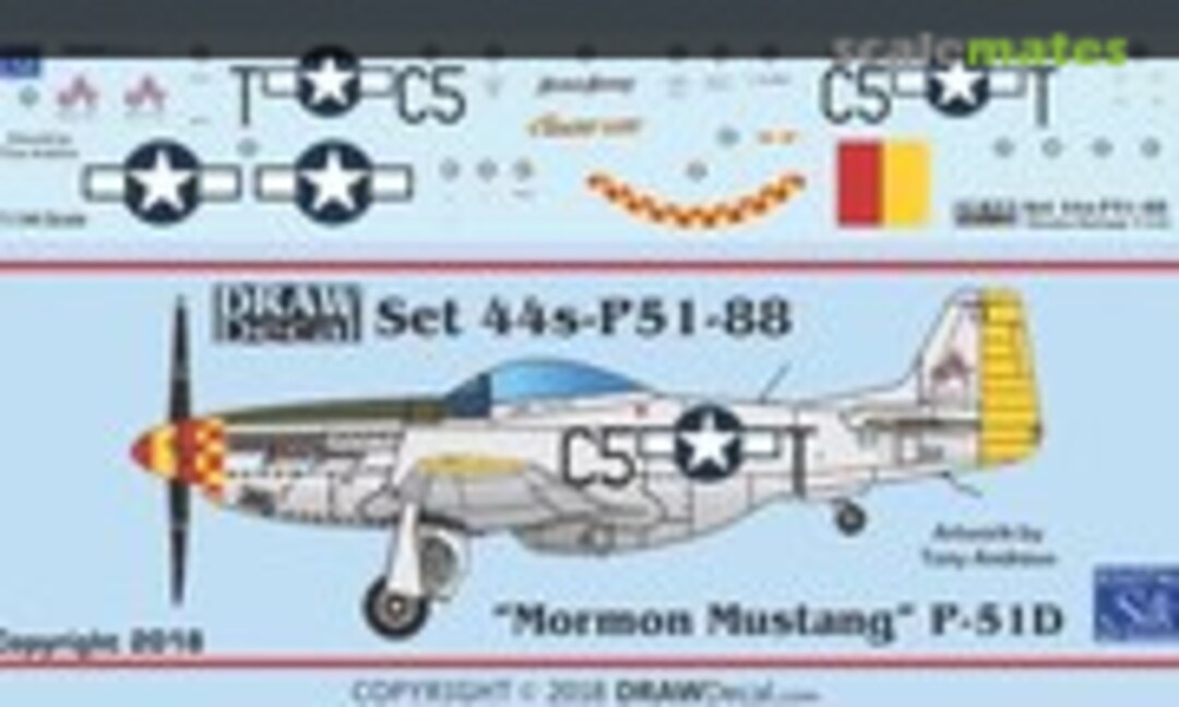 1:144 “Mormon Mustang” P-51D (Draw Decal 44-P51-88) 44-P51-88