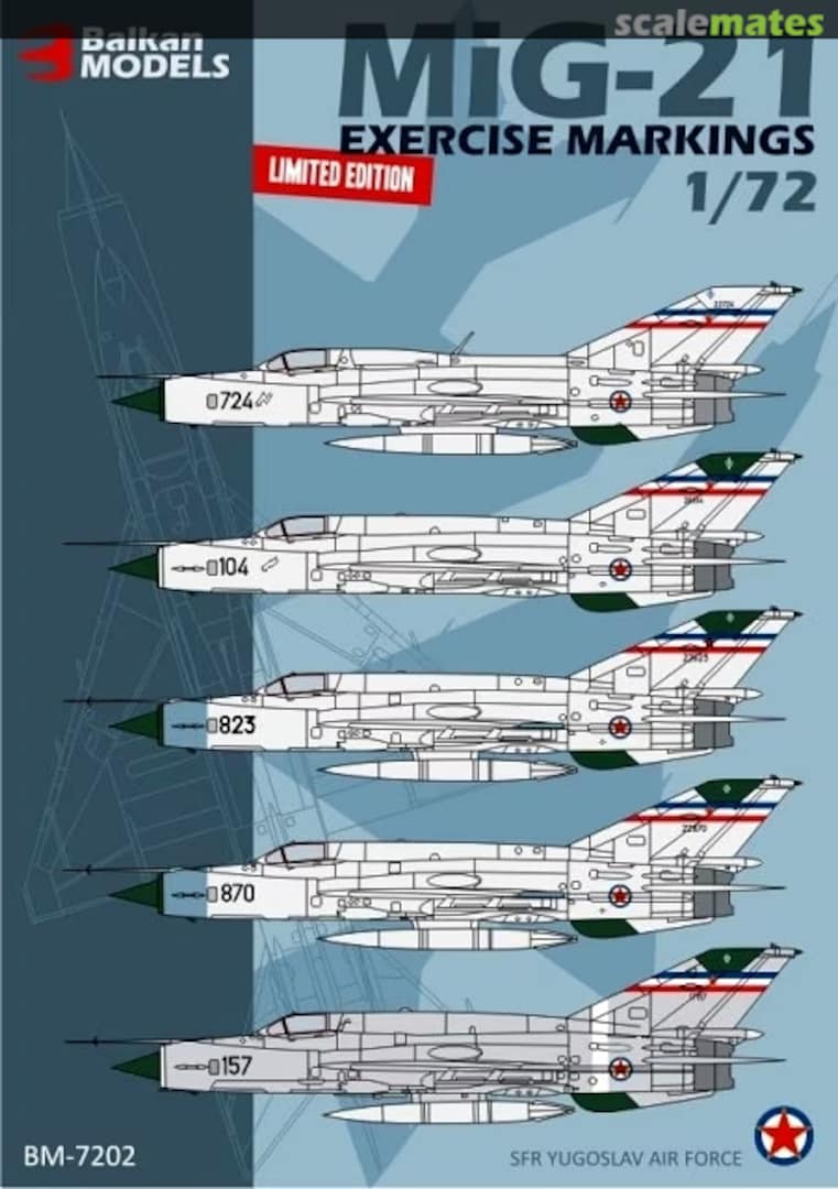 Boxart MiG-21 Exercise Markings BM-7202 Balkan Models Boxart MiG-21 Exercise Markings BM-7202 Balkan Models