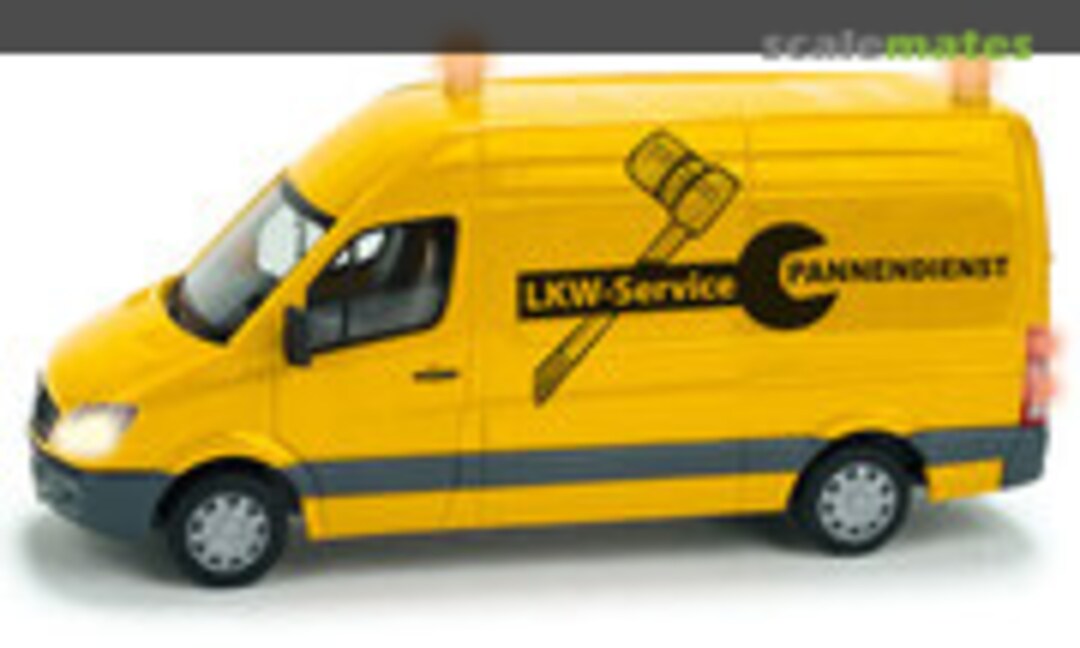 1:87 Mercedes-Benz Sprinter Kasten HD &quot;LKW-Service&quot;, mit Beleuchtung und Fahrerfigur (Herpa 461573)