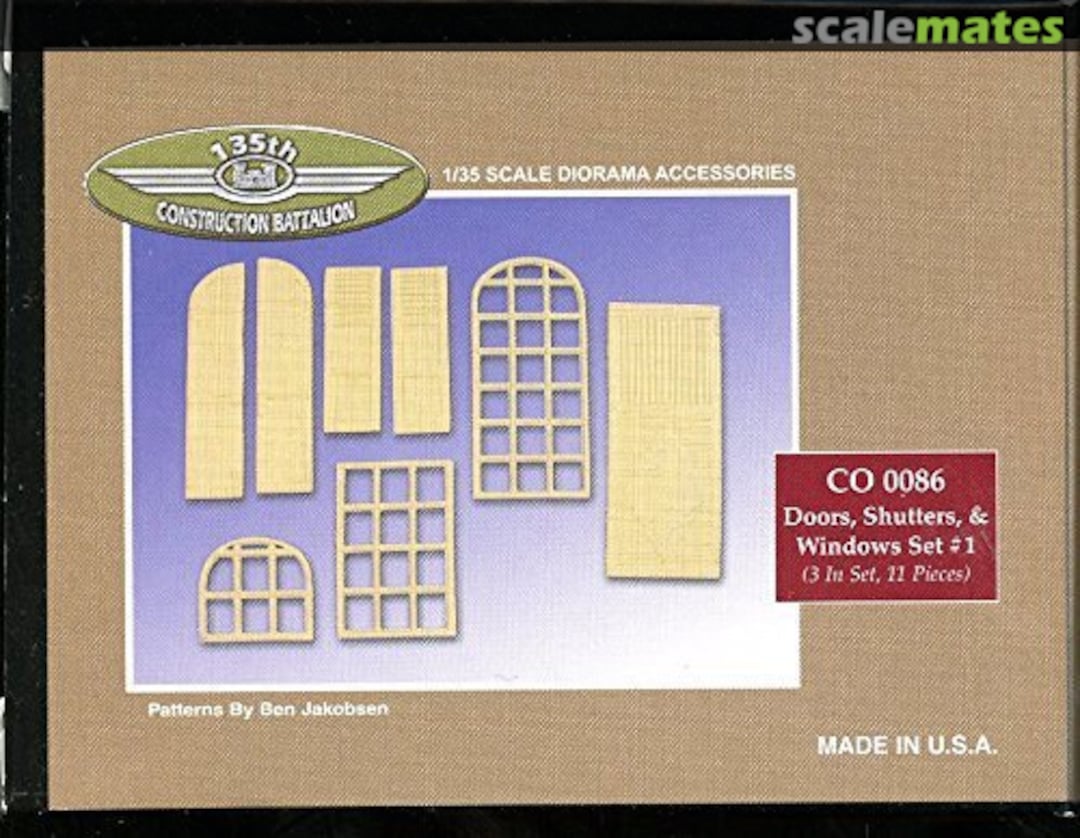 Boxart Doors, Shutters & Windows Set 1 CO0086 135th Construction Battalion Boxart Doors, Shutters & Windows Set 1 CO0086 135th Construction Battalion