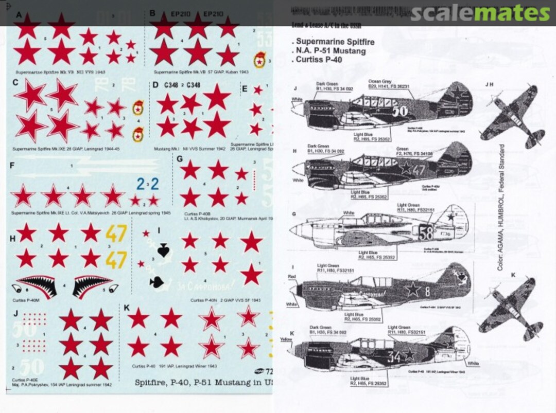 Boxart Lend & Lease A/C in the USSR 72012 Mini Print Decal Boxart Lend & Lease A/C in the USSR 72012 Mini Print Decal