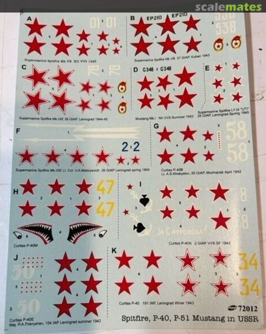 Contents Lend & Lease A/C in the USSR 72012 Mini Print Decal Contents Lend & Lease A/C in the USSR 72012 Mini Print Decal