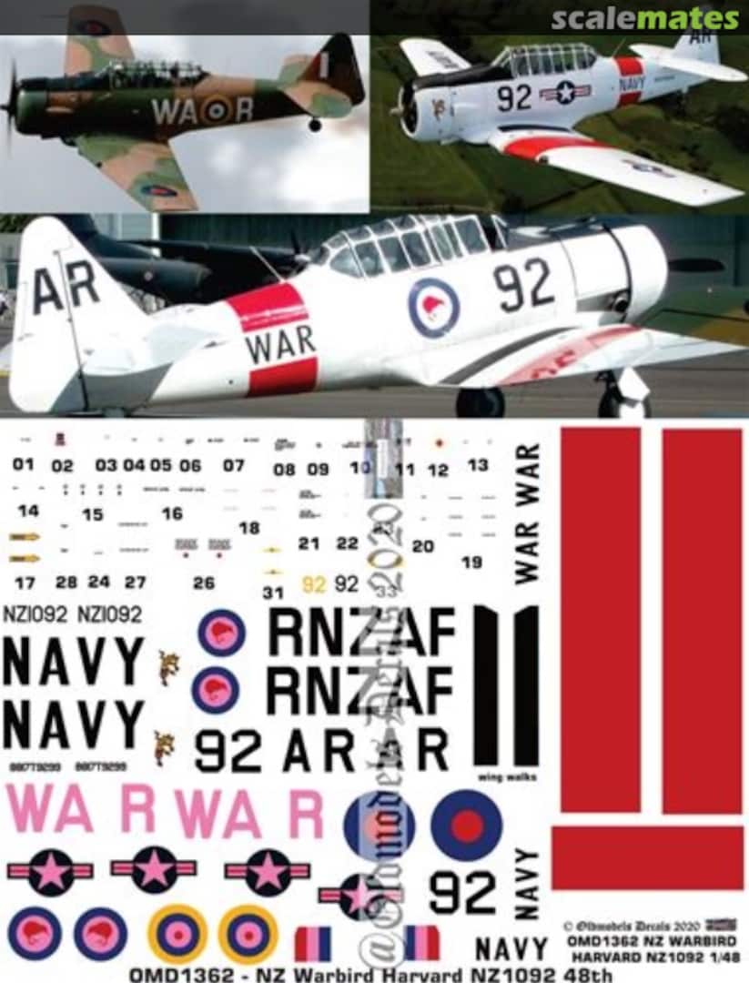 Boxart Warbird - Harvard NZ1092 OMD1362 Oldmodels Decals Boxart Warbird - Harvard NZ1092 OMD1362 Oldmodels Decals