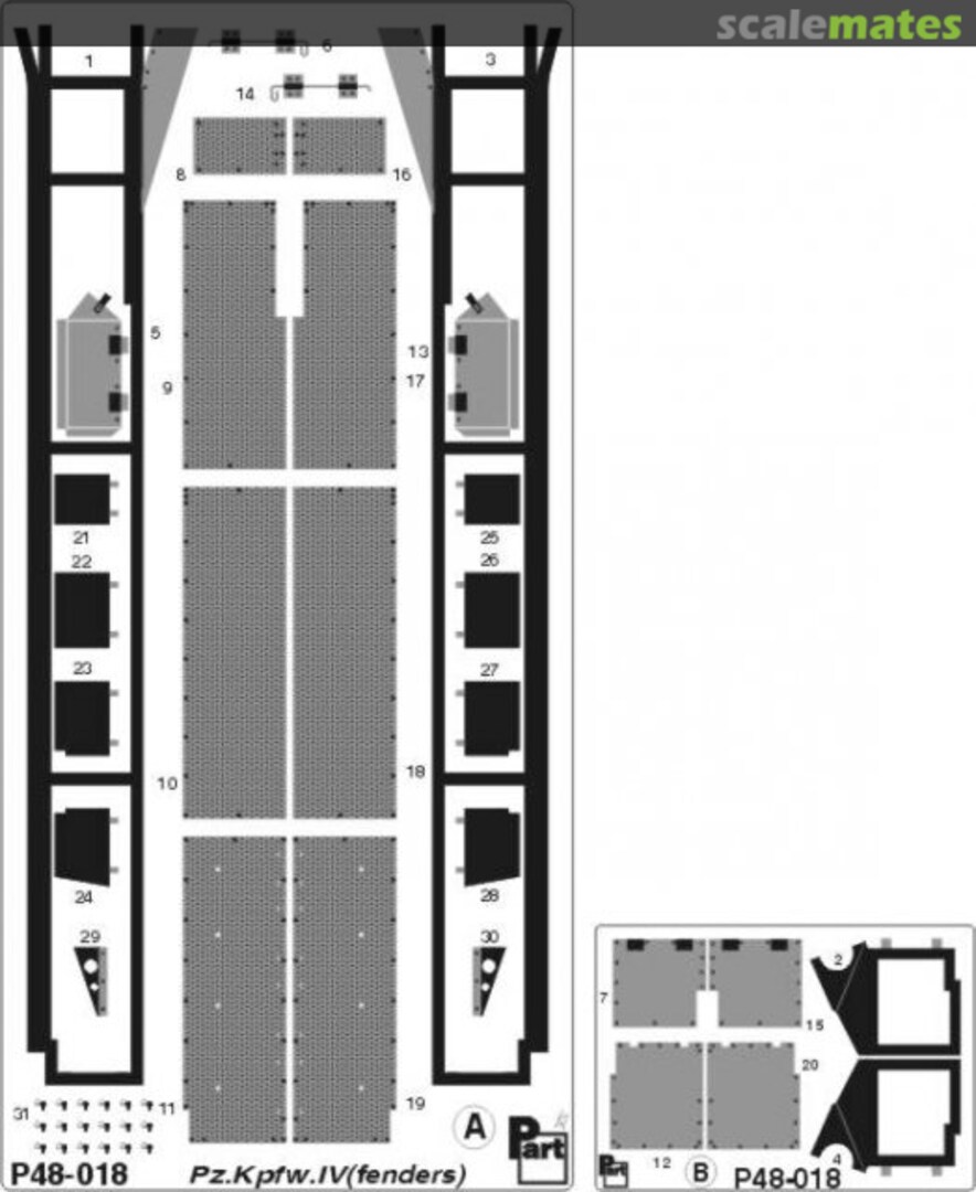 Boxart Pz.Kpfw.IV Ausf.J fenders P48-018 Part Boxart Pz.Kpfw.IV Ausf.J fenders P48-018 Part