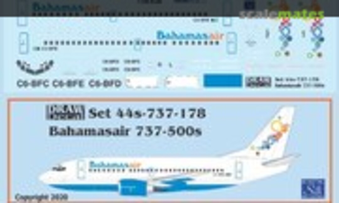 1:144 Bahamasair 737-500s (Draw Decal 44-737-178) 44-737-178