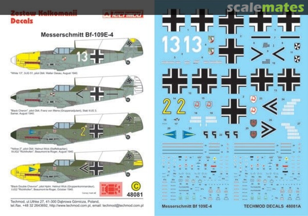 Boxart Messerschmitt Bf 109E-4 48081 Techmod Boxart Messerschmitt Bf 109E-4 48081 Techmod