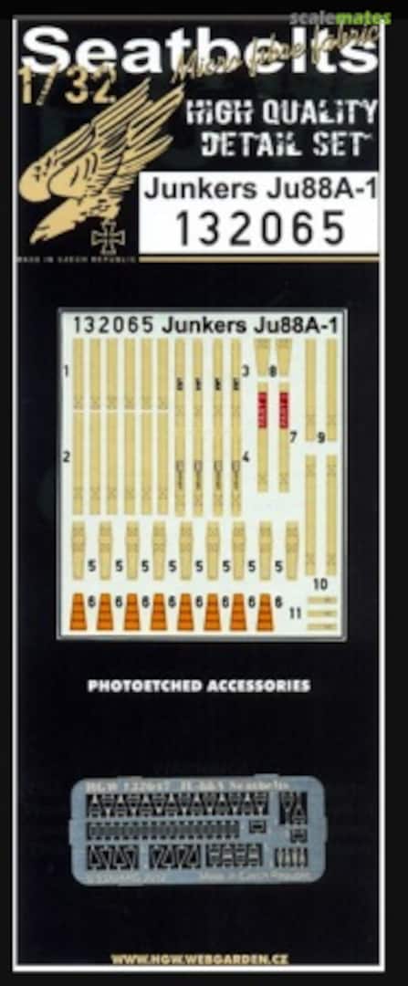 Boxart Junkers Ju88A-1 Seatbelts 132065 HGW Models Boxart Junkers Ju88A-1 Seatbelts 132065 HGW Models