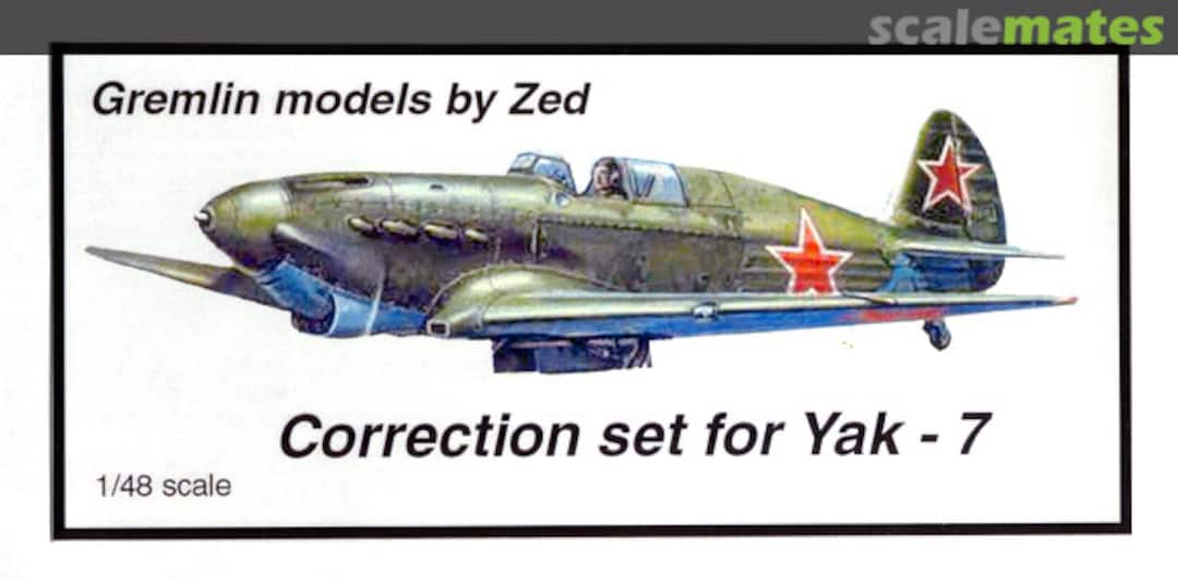 Boxart Correction set for Yak-7 Gremlin Models Boxart Correction set for Yak-7 Gremlin Models