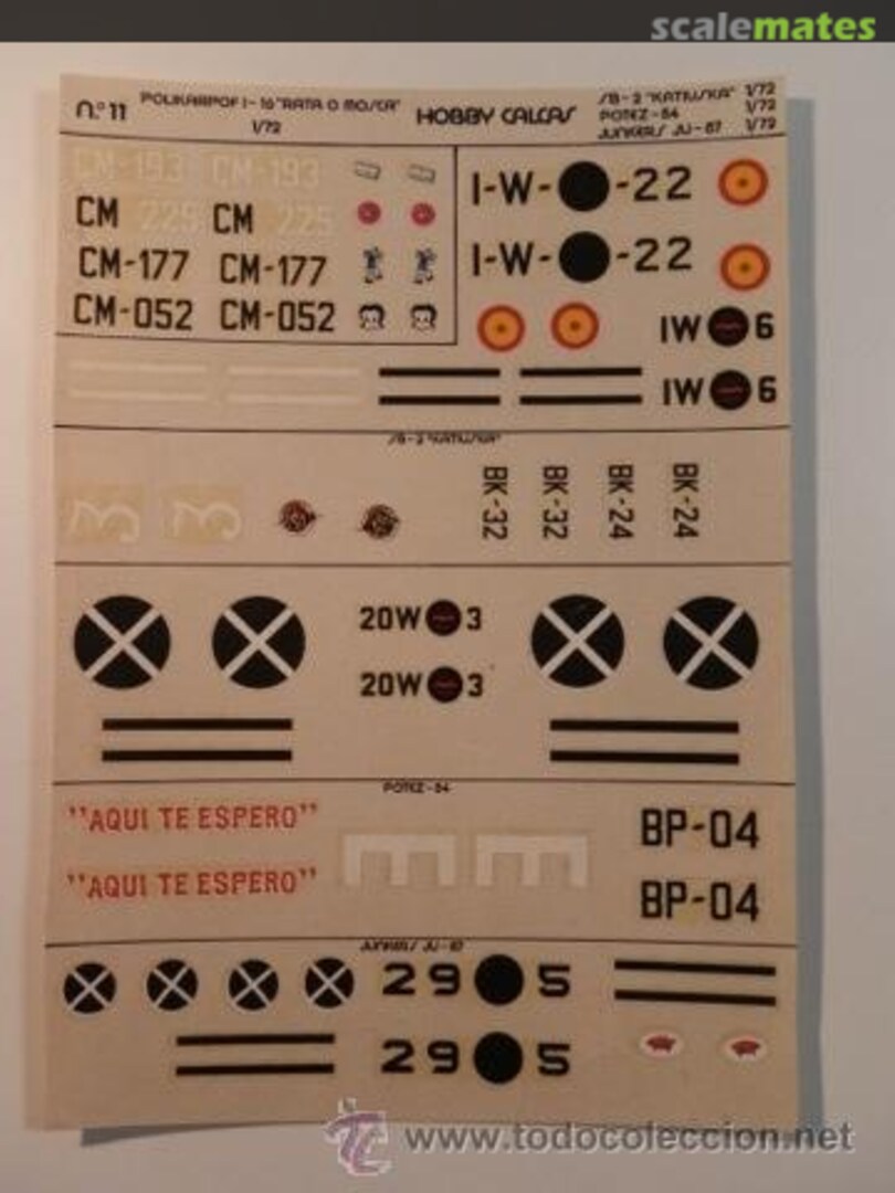 Boxart I-16, SB-2, Potez 54, Ju 87B 11 Hobby-Calcas Boxart I-16, SB-2, Potez 54, Ju 87B 11 Hobby-Calcas