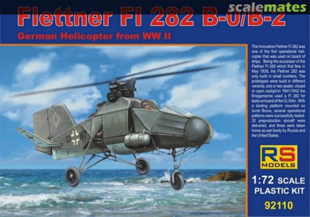 Boxart Flettner Fl 282 B-0/B-2 92110 RS Models Boxart Flettner Fl 282 B-0/B-2 92110 RS Models