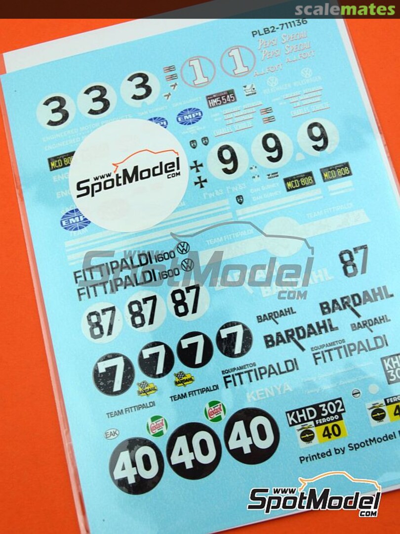 Boxart Volkswagen Beetle #1, 3, 7, 9, 40, 87 PLB2-711136 Print Lab Decals