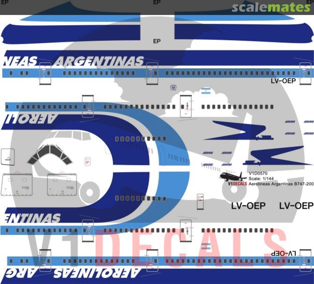 Boxart Aerolineas Argentinas Boeing 747-200 V1D0570-200 V1 Decals Boxart Aerolineas Argentinas Boeing 747-200 V1D0570-200 V1 Decals
