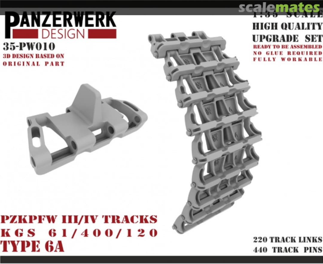 Boxart Panzer III/IV tracks type 6A 35-PW010 Panzerwerk design Boxart Panzer III/IV tracks type 6A 35-PW010 Panzerwerk design