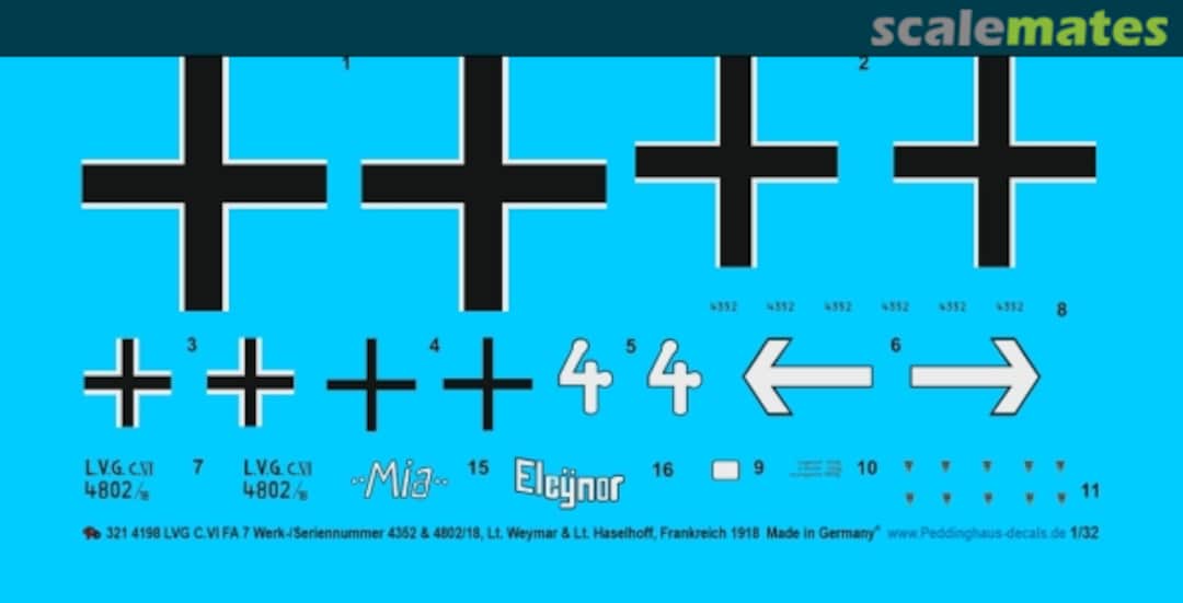 Boxart LVG C.VI FA 7 Werk-/S/N 4352 & 4802/18 32 4198 Peddinghaus-Decals Boxart LVG C.VI FA 7 Werk-/S/N 4352 & 4802/18 32 4198 Peddinghaus-Decals