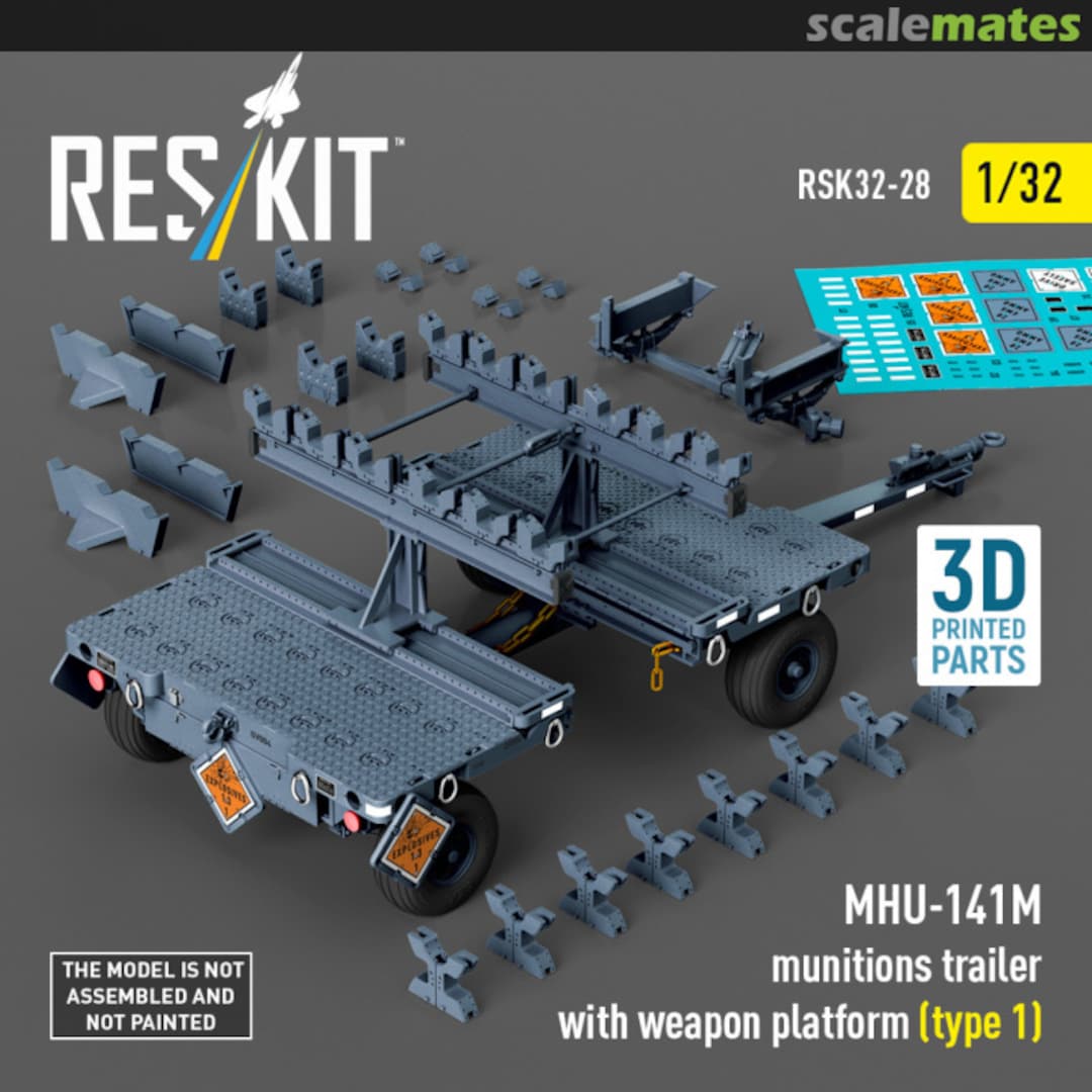 Boxart MHU-141M munitions trailer with weapon platform (type 1) (3D Printed) RSK32-0028 ResKit Boxart MHU-141M munitions trailer with weapon platform (type 1) (3D Printed) RSK32-0028 ResKit