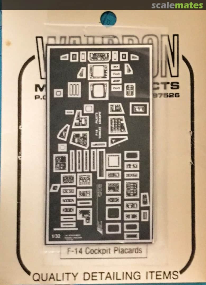 Boxart F-14 Cockpit Placards WR0055 Waldron Model Products Boxart F-14 Cockpit Placards WR0055 Waldron Model Products