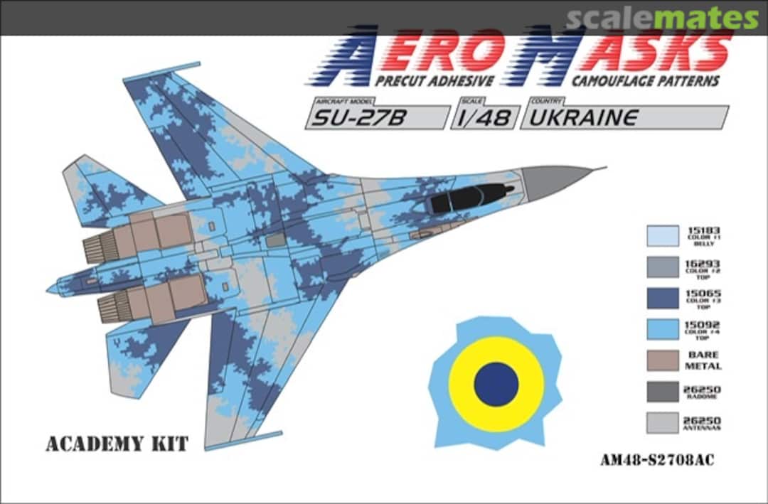 Boxart Su-27B Ukraine Digital Camo Masks AM48-S2708AC AeroMasks Boxart Su-27B Ukraine Digital Camo Masks AM48-S2708AC AeroMasks