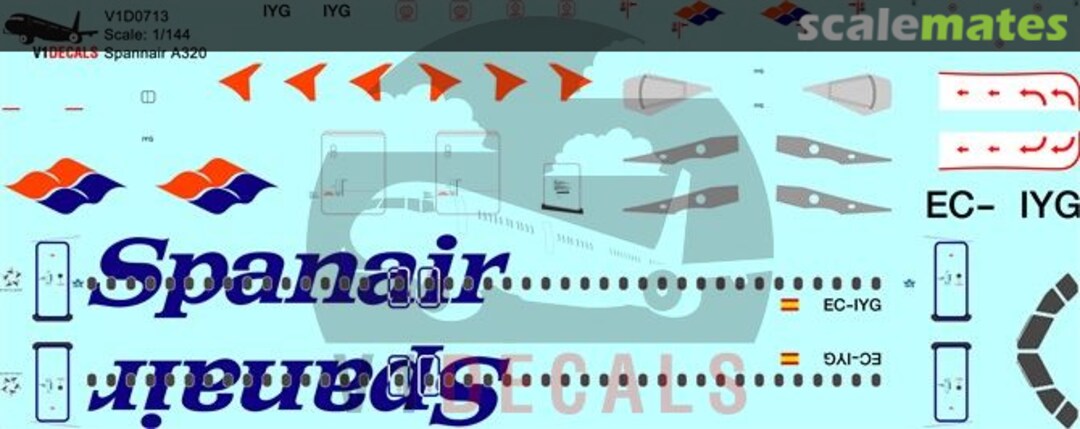 Boxart Spanair Airbus A320 V1D0713-144 V1 Decals Boxart Spanair Airbus A320 V1D0713-144 V1 Decals