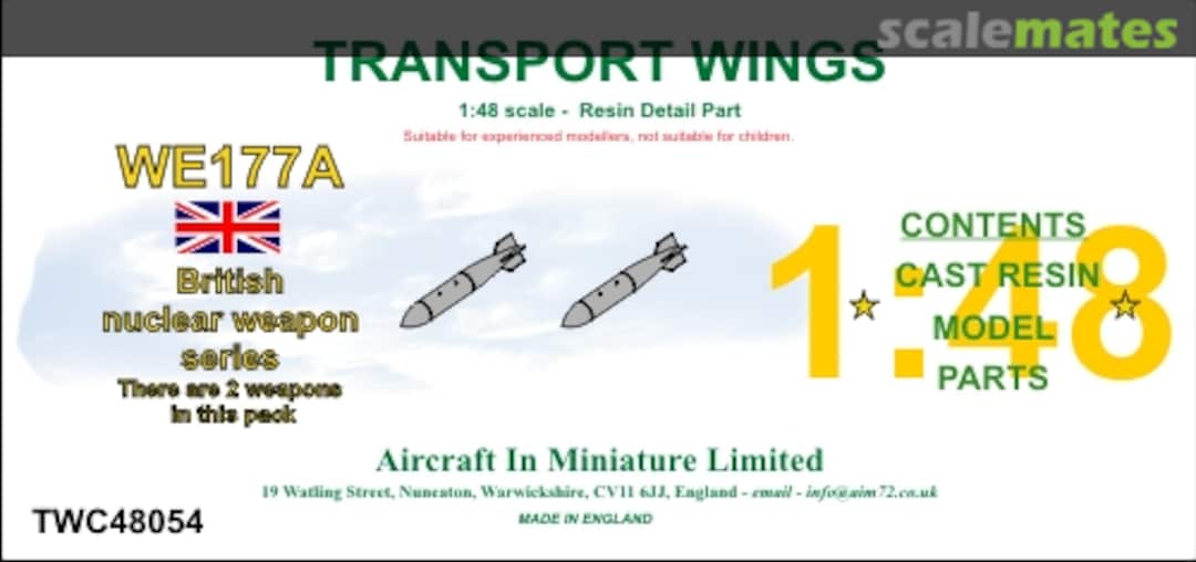 Boxart WE177A TWC48054 Aircraft In Miniature Ltd Boxart WE177A TWC48054 Aircraft In Miniature Ltd
