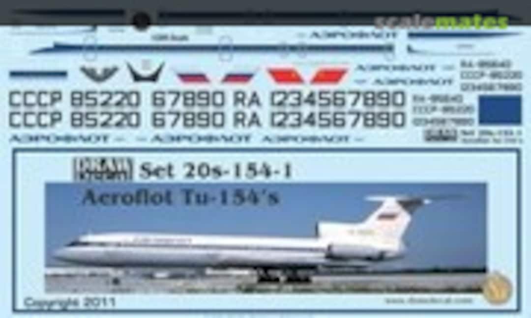 1:200 Aeroflot Tu-154s (Draw Decal 20-154-1) 20-154-1