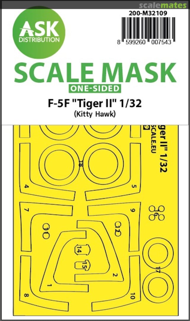 Boxart F-5F Tiger II one-sided express fit mask 200-M32109 ASK Boxart F-5F Tiger II one-sided express fit mask 200-M32109 ASK