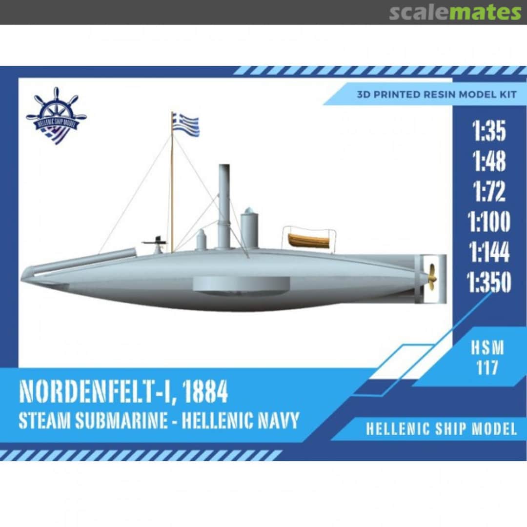 Boxart Nordenfelt Ι Steam Submarine,1884 HSM100-117 Hellenic Ship Model Boxart Nordenfelt Ι Steam Submarine,1884 HSM100-117 Hellenic Ship Model