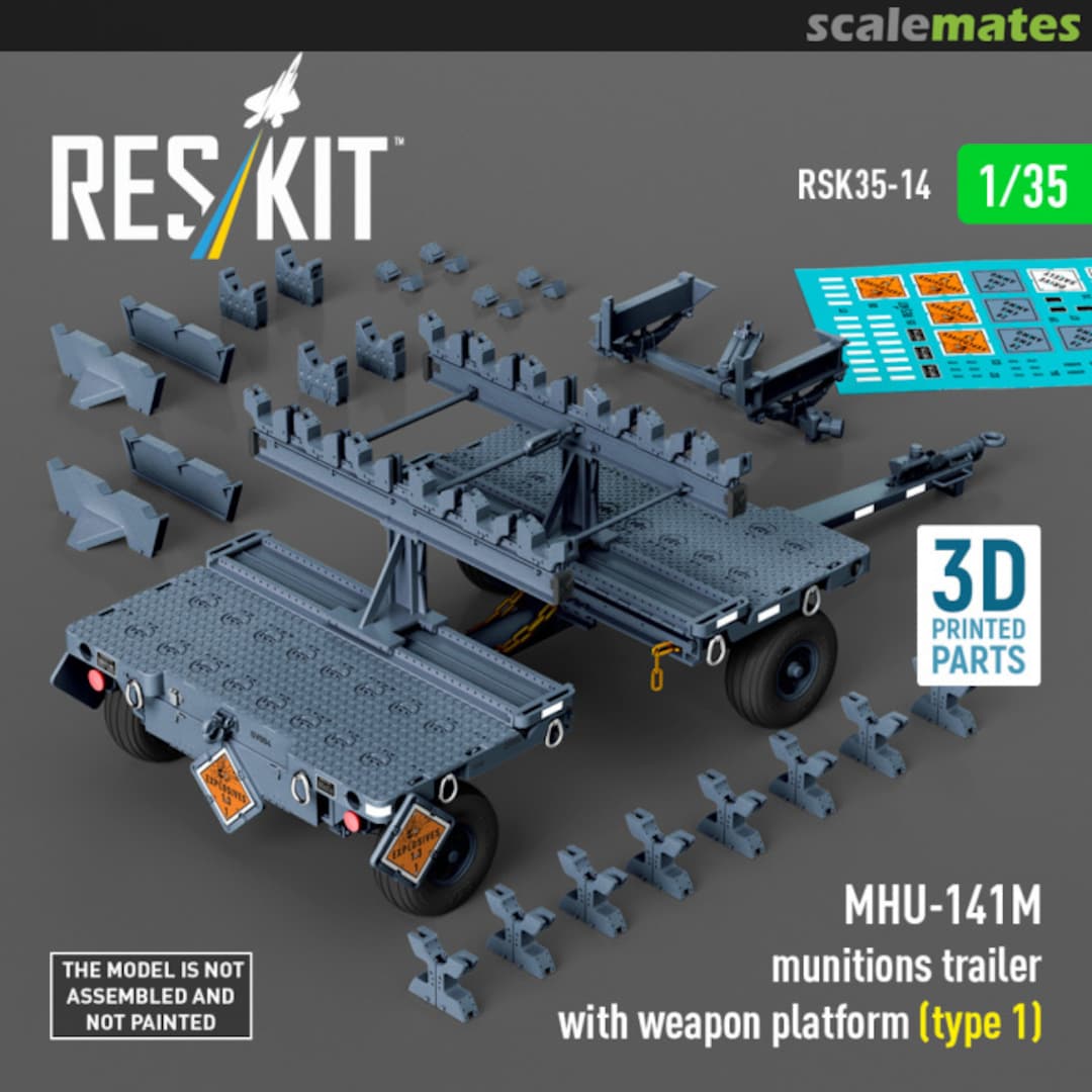Boxart MHU-141M munitions trailer with weapon platform (type 1) (3D Printed) RSK35-0014 ResKit