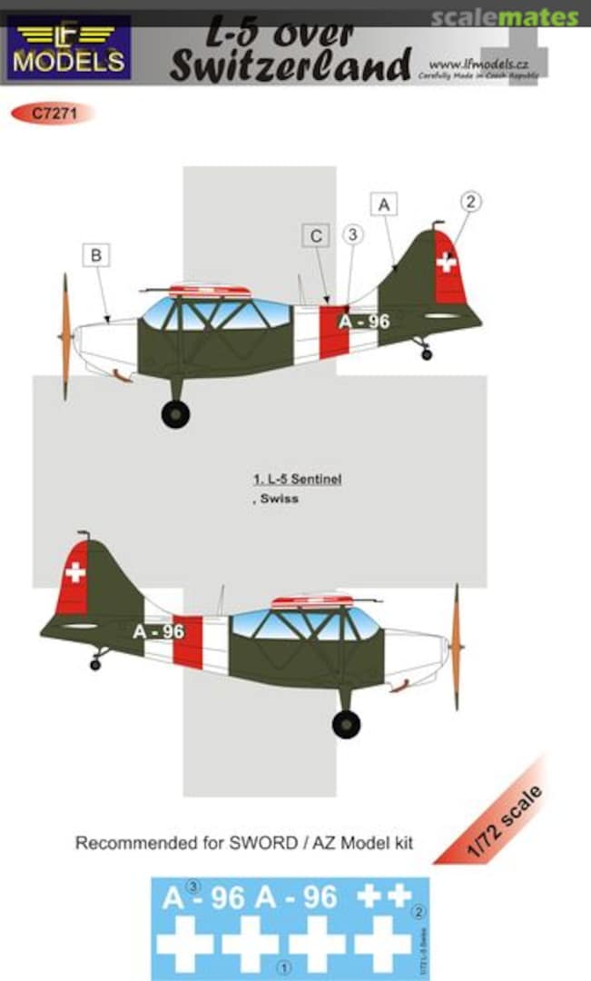 Boxart STINSON L-5 OVER SWITZERLAND C7271 LF Models Boxart STINSON L-5 OVER SWITZERLAND C7271 LF Models